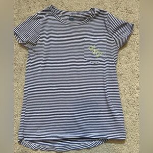 Old Navy Girls Purple & White Striped Tee Shirt Size M